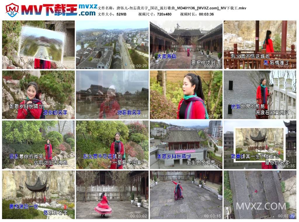 唐钰儿-勿忘我名字_国语_流行歌曲_MD401136